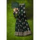 Exclusive Baby Green Embroidered Tussar Saree 